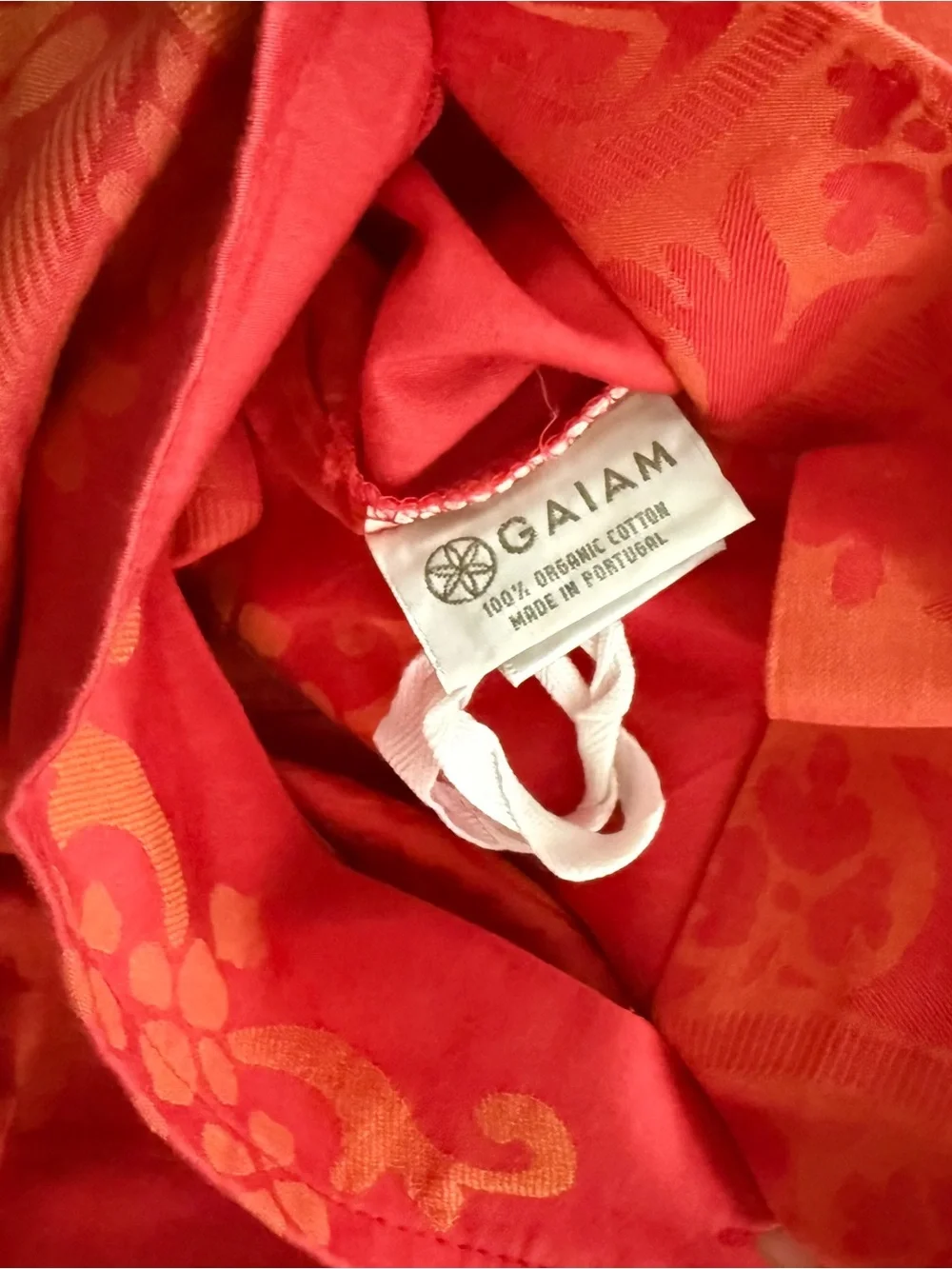 GAIAM Orange and Pink Damask Duvet Cover